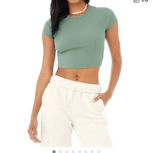 ALO Yoga Sea Glass Ribbed Crop Top
